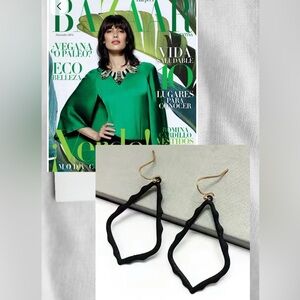 Black Geo Drop Earrings